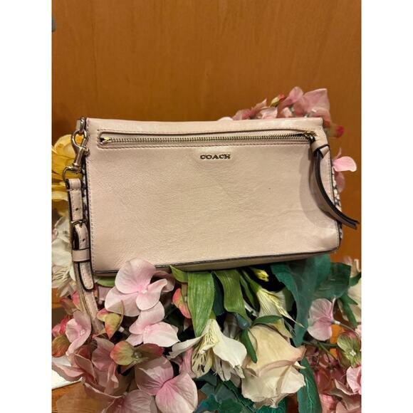 COACH MADISON TWO TONE LARGE LEATHER WRISTLET (pu400 - Picture 1 of 5